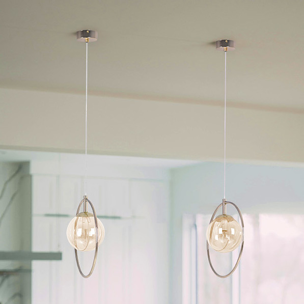Kaja Sven lampa wisząca 1x10 W złota-bursztynowa K-5395