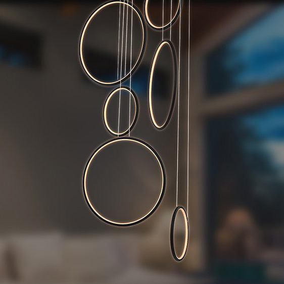 Altavola Design Ledowe Okręgi lampa wisząca 130W czarna LA076/P_90_in_4k_black
