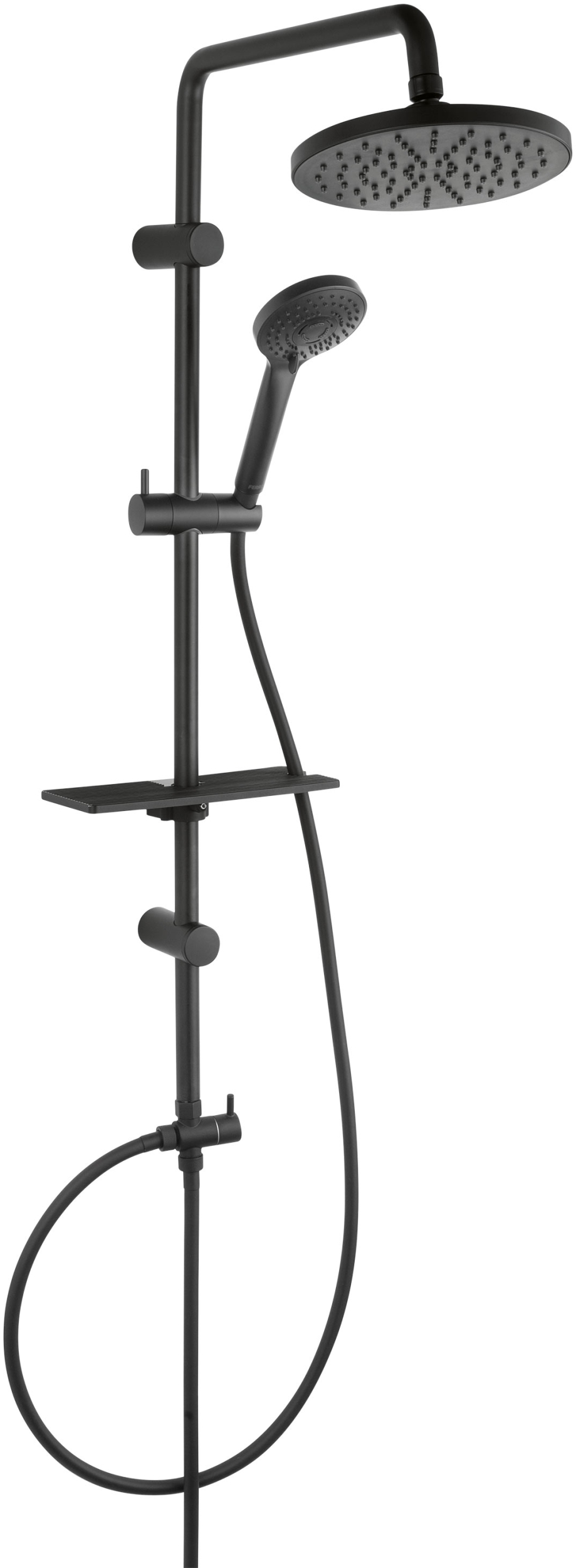 Ferro Rondo Lux Black zestaw prysznicowy z deszczownicą czarny mat NP23-BL
