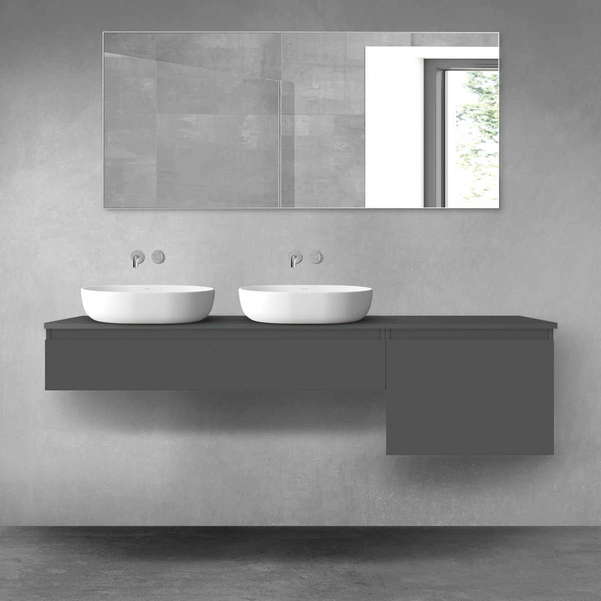 Oltens Vernal zestaw mebli łazienkowych 180 cm z blatem grafit mat 68595400 - Wysyłka w 24h