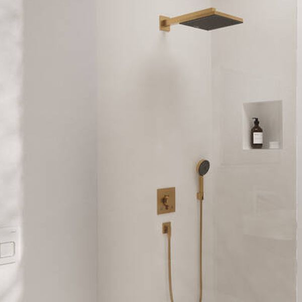 Hansgrohe Pulsify E zestaw prysznicowy podtynkowy termostatyczny z deszczownicą brąz szczotkowany 24625140