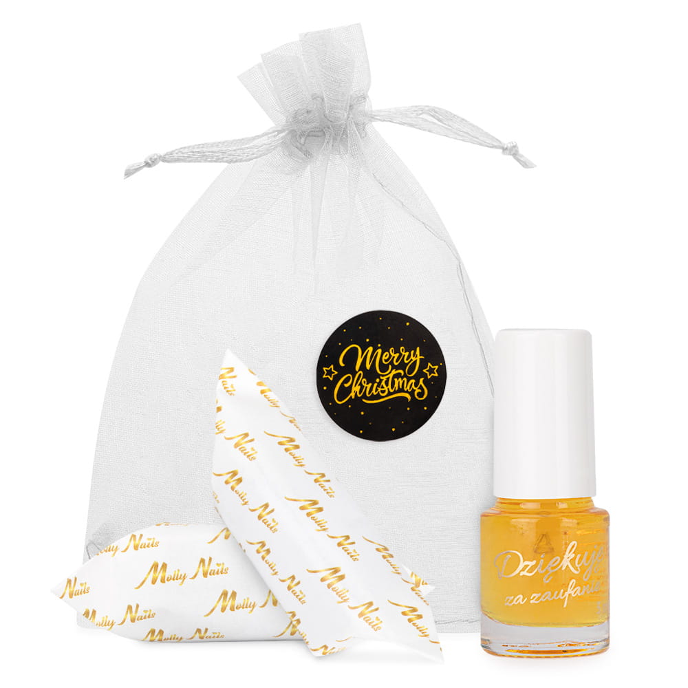 Oliwka okazjonalna do skórek i paznokci o zapachu mango z krówkami w ozdobnym woreczku 5ml