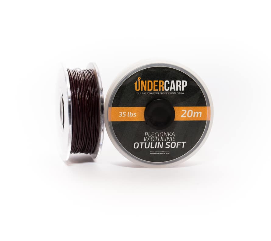 Undercarp Plecionka przyponowa w otulinie 20 m/35 lbs OTULIN SOFT – brązowa