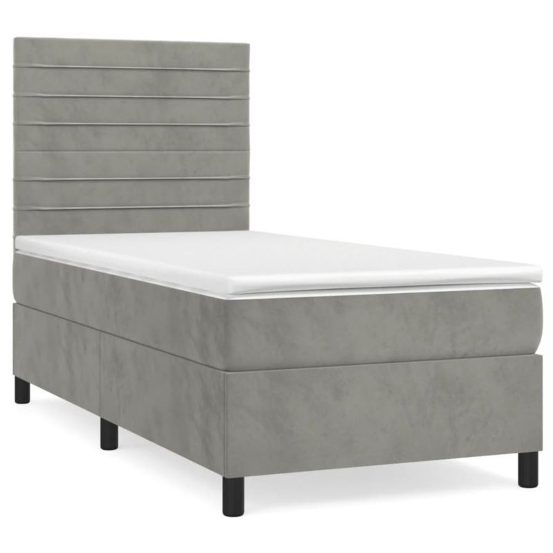 Łóżko kontynentalne WaszeMeble 100x200 cm jasnoszare WM-3143067 1 szt.
