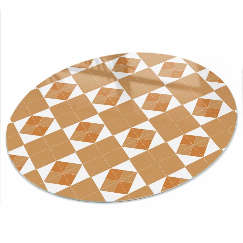 Blat ArtPrintCave fi80cm Elegancki wzór 1 - Szklany Blat na Stół z Nadrukiem Dekoracyjnym 1 szt.