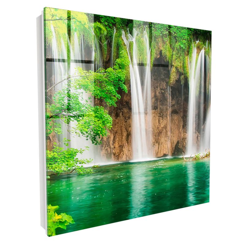 Skrzyneczka Na Klucze Tulup 30x30 cm Zielony wodospad - Biała - Otwierana na prawo 1 szt.