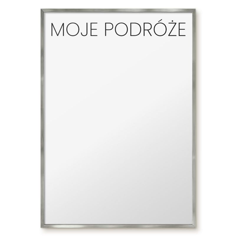 Tablica Na Magnesy Z Wakacji Tulup 70x100 cm Moje podróże 3 - Srebrna rama Do salonu, sypialni 1 szt.