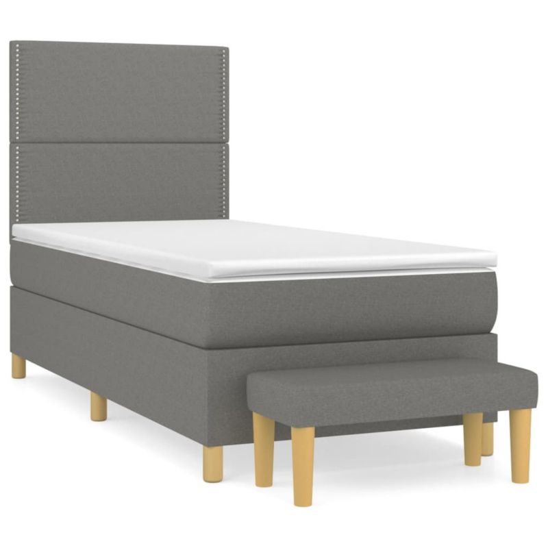 Łóżko kontynentalne WaszeMeble 90x200 cm ciemnoszara WM-3137046 1 szt.