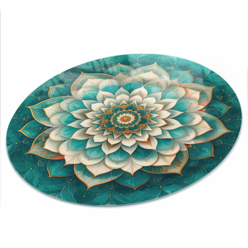 Blat ArtPrintCave fi100 cm Mandala symetryczna - Szklany Blat na Stół z Nadrukiem Dekoracyjnym 1 szt.
