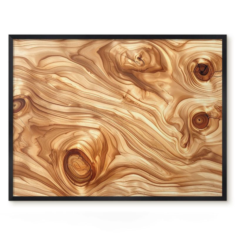 Tablica Magnetyczna Dekoracyjna Tulup 80x60 cm Drewniana tekstura 4 - Czarna rama Do salonu, biura 1 szt.