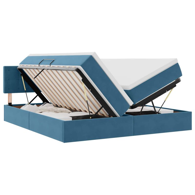 Łóżko Kontynentalne WaszeMeble z Materacem 100x200 cm Niebieskie WM-3371001 1 szt.