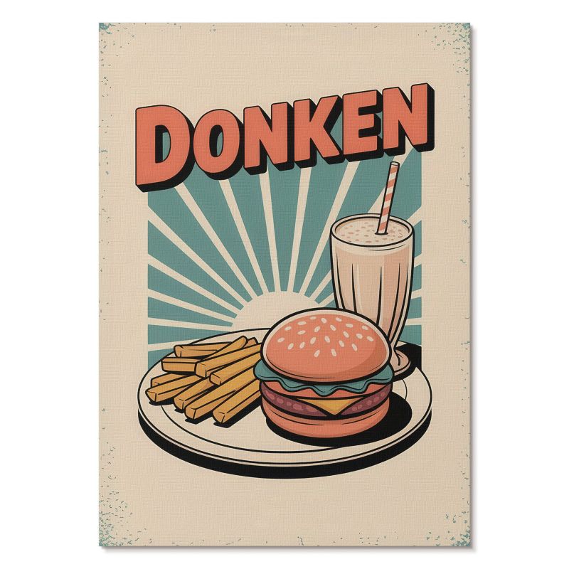 Nowoczesny Plakat na Płótnie Tulup 21x29,7 cm (A4) Retro fastfood Do kuchni, salonu, biura 1 szt.