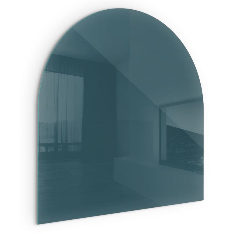 Szklana Podkładka Pod Kominek Półowalny Wallfluent 100x100 cm Morski błękit 1 szt.