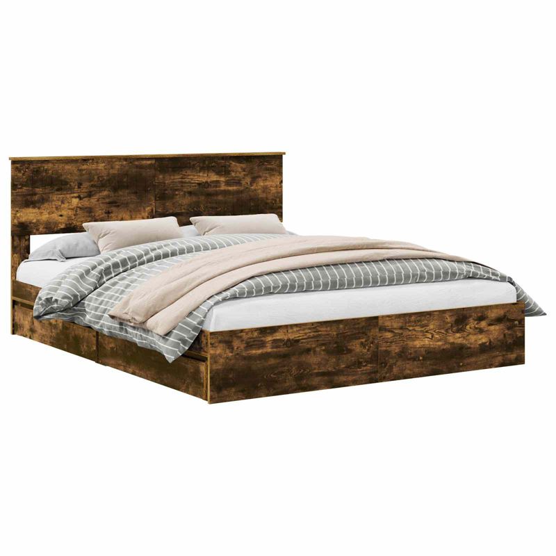 Łóżko WaszeMeble z Szufladami 160x200 cm Brązowe WM-3410781 1 szt.