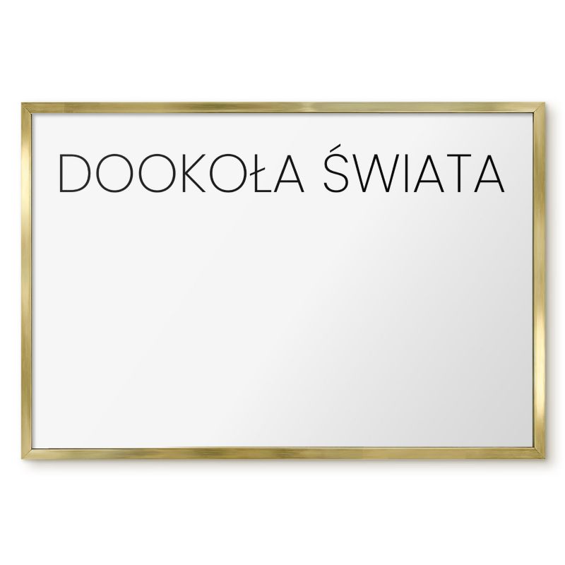 Tablica Magnetyczna Na Magnesy Tulup 60x40 cm Dookoła świata 3 - Złota rama Do salonu, sypialni 1 szt.