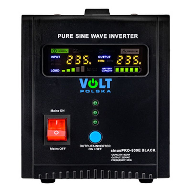 Przetwornica Volt Polska 12V 500/800W UPS SINUSPRO-800E BLACK 1szt.