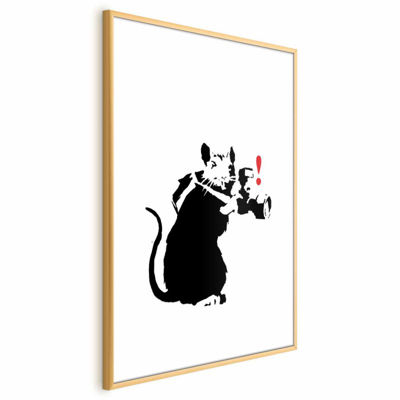 Plakat Artgeist Szczur fotograf 21x30 cm z ramą złotą 1 szt