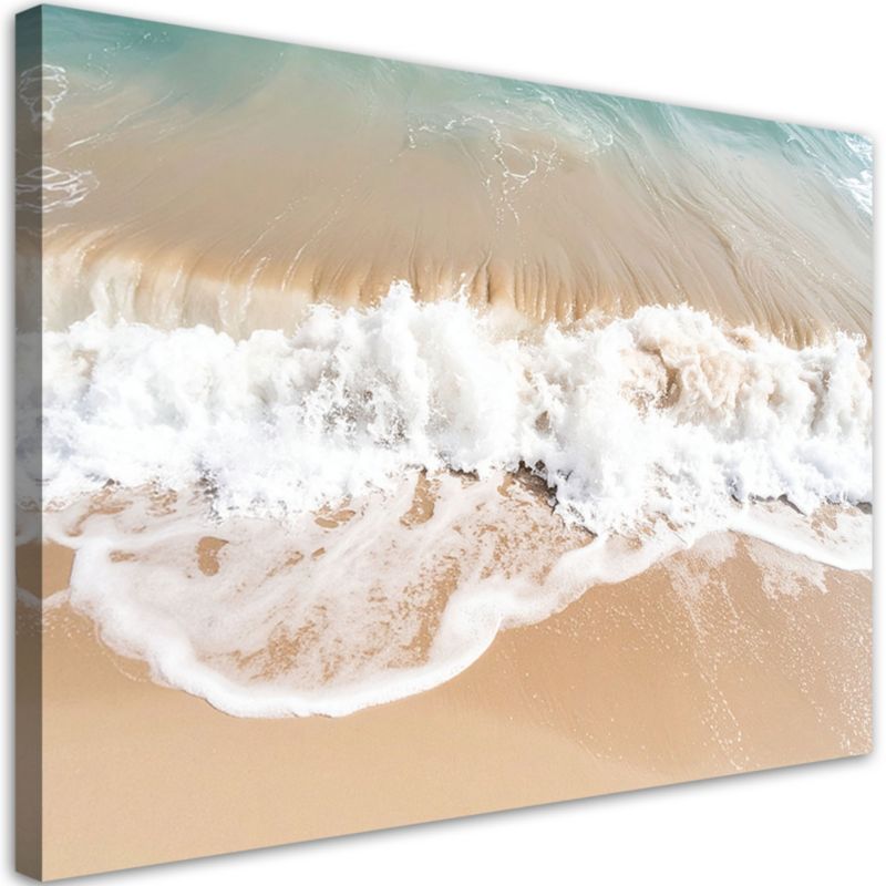 Obraz do salonu sypialni jadalni Feeby Plaża morze fale natura beżowy 120x80cm 1szt