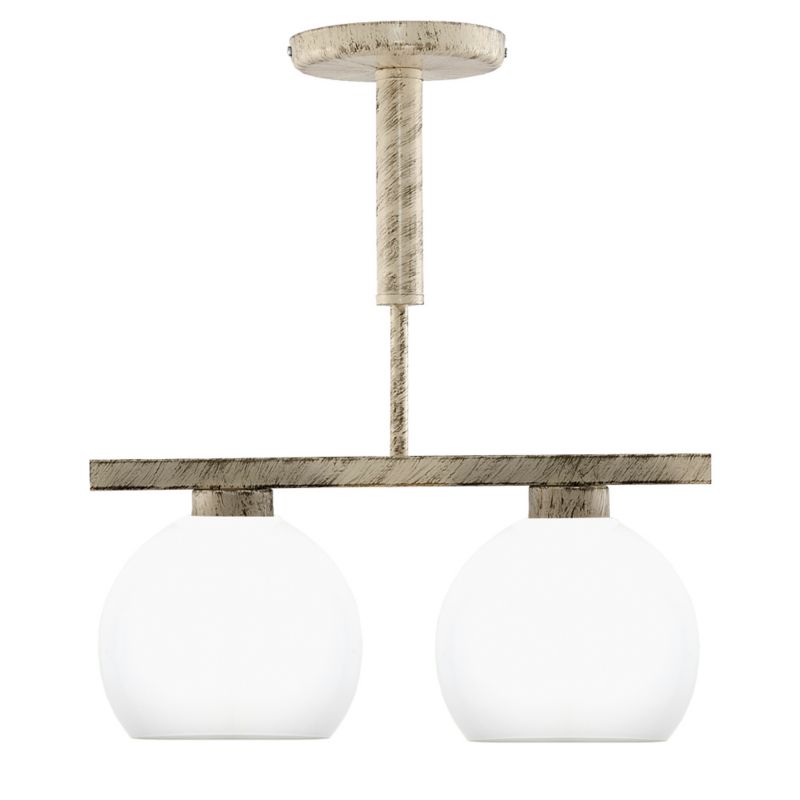 Lampa wisząca EDYLIT listwa ecru z białymi szklanymi kloszami 2xE27 do kuchni TETRA ECRU 9-618 1 szt.