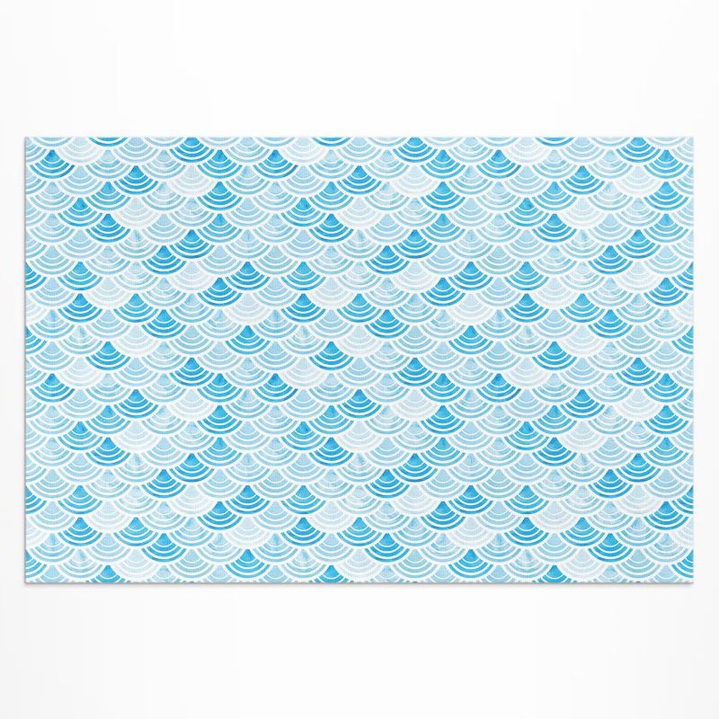 Dywan Winylowy Zewnętrzny Wallfluent 80x120 cm Akwarelowe fale wzór w stylu azjatyckim 1 szt.