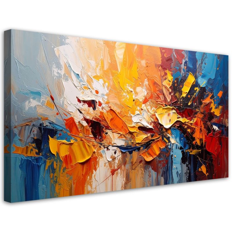 Obraz do salonu Feeby Kolorowa Abstrakcja imitacja farby olejnej 80x40cm 1szt