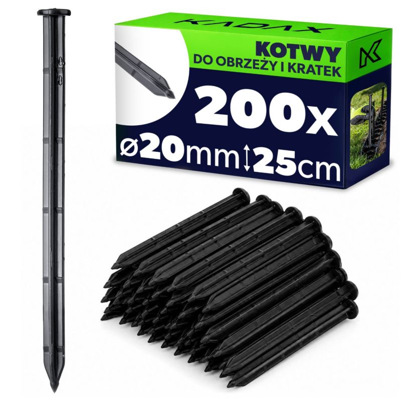 Szpilki KADAX Kołki Kotwy Do Agrowłókniny Agrotkaniny Obrzeży 25cm mocne 200 szt.