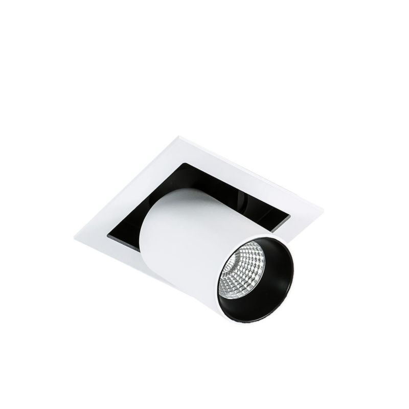 Oprawa wpuszczana Italux Mercanta biało-czarna LED 12W 3000K 810lm ruchoma IP20 wym: 11 x 11,5 x 6 cm kwadratowa - 1 szt.