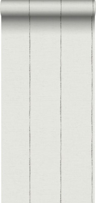Tapeta Sanders & Sanders malowane paski ciemnoszarymIbiałym 53 cm x 10,05 m - 1 rol.