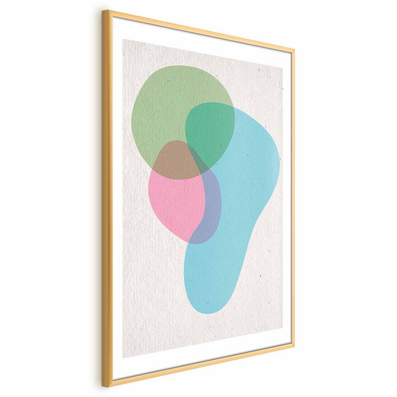 Plakat Artgeist Kolorowe plamy 21x30 cm z ramą złotą 1 szt