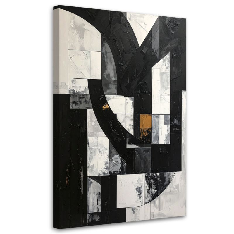 Obraz do salonu biura loftu Feeby Geometryczne formy abstrakcja czarno biały 80x120cm 1szt