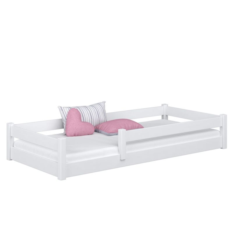 Drewniane łóżko N-WOOD niskie N02 biały 120x190 1szt.