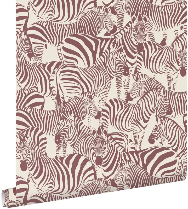 Tapeta ESTAhome zebry bordowo-czerwonym 50 x 900 cm - 1 rol.