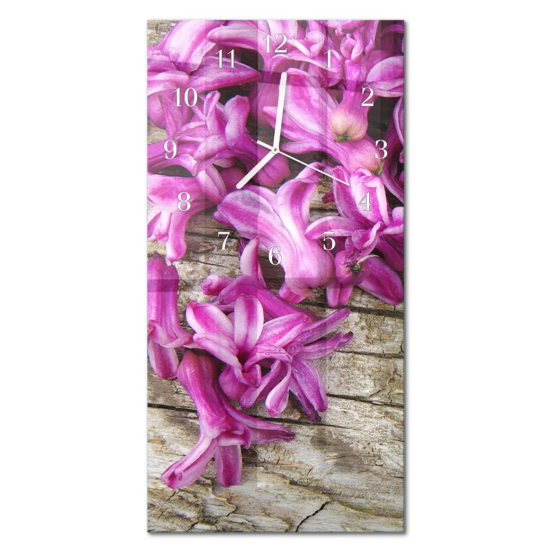 Dekoracyjny Zegar Ścienny Tulup 30x60 cm z Białymi Wskazówkami Kwiaty 1 szt.