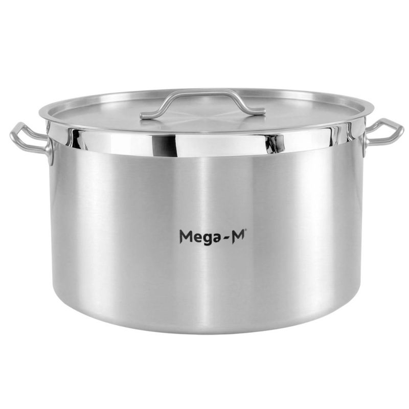 Garnek Mega-M PRO gastronomiczny średni ze stali nierdzewnej AISI 443 z pokrywką 58l 50x30 cm 1szt.