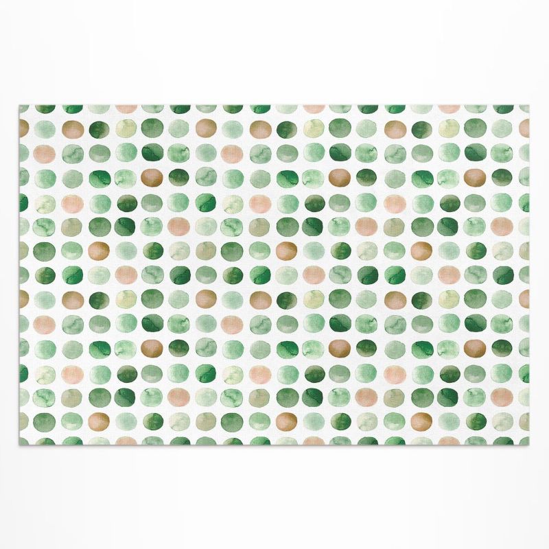 Dywan Winylowy Z Nadrukiem Wallfluent 120x180 cm Akwarelowe kropki malowane kółka boho 1 szt.
