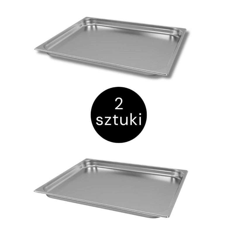 Pojemnik gastronomiczny na żywność GN Mega-M stal nierdzewna 2/1 650x530x40mm zestaw 2szt.
