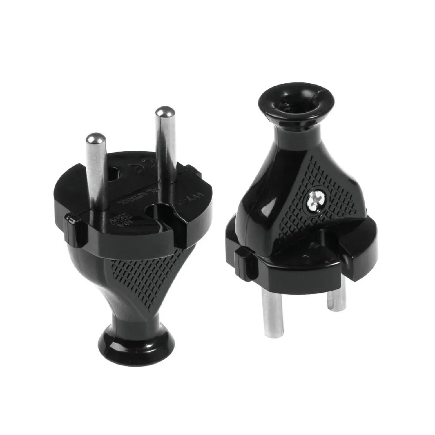 Plastrol Wtyczka prosta 2P WT-2 czarna