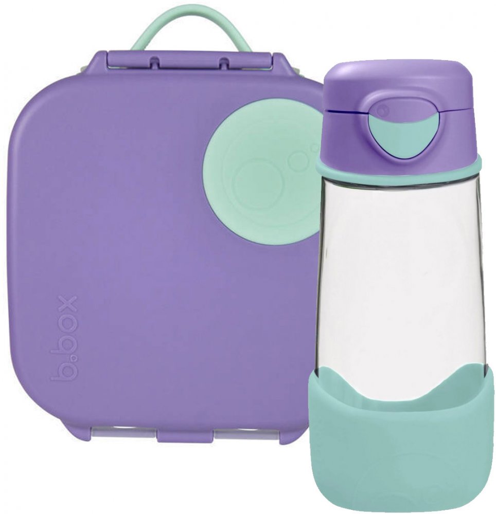 Zestaw: Mini lunchbox + bidon na wodę B.Box Lilac Pop