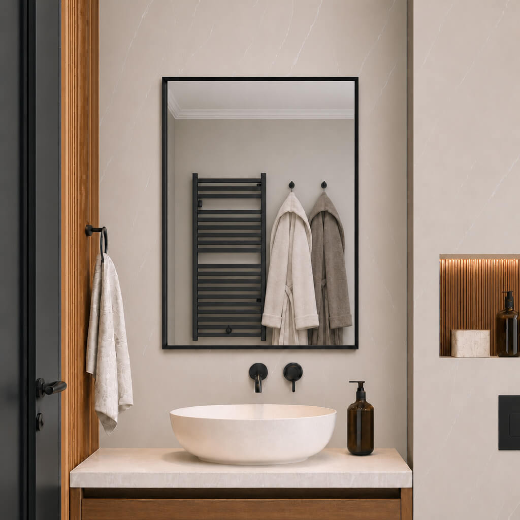 Baltica Design Aluma lustro 60x80 cm prostokątne czarne