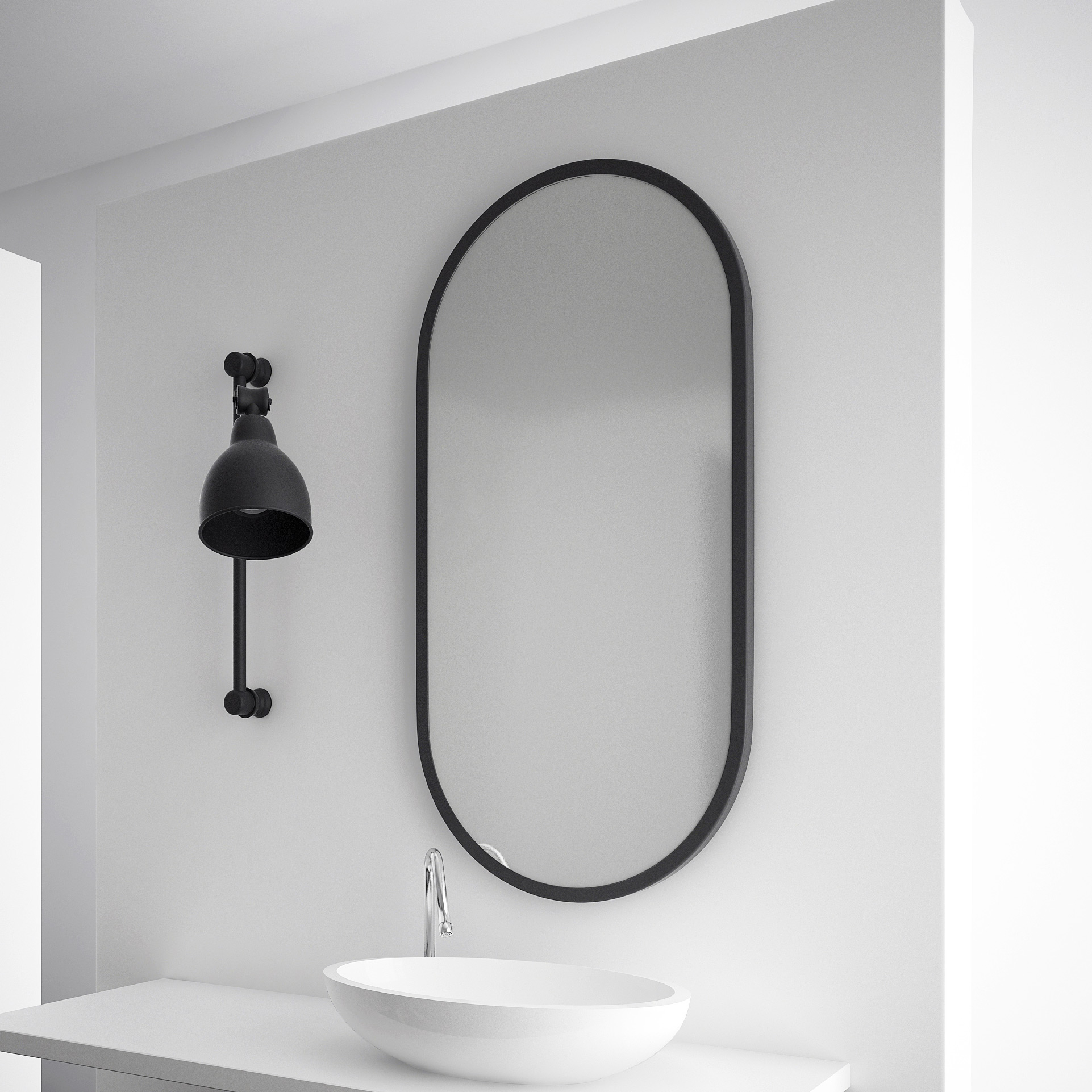 Dubiel Vitrum Evo lustro owalne 100x50 cm rama czarna