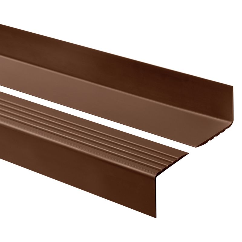Profil schodowy PCV 52x40 mm QUEST, antypoślizgowy nosek schodowy, 150 cm, brązowy, 1 szt.
