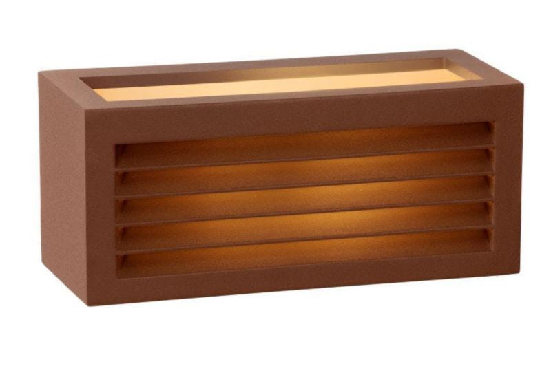Kinkiet ścienny zewnętrzny Lucide Dimo brązowy 1 x E27 x 18W IP54 wym: 11 x 25 x 11 cm - 1 szt.