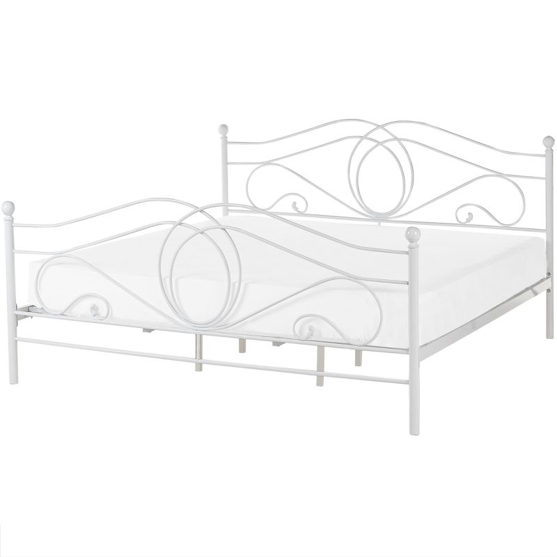 Łóżko Metal Lyra 180 x 200 cm Biały 1 szt.