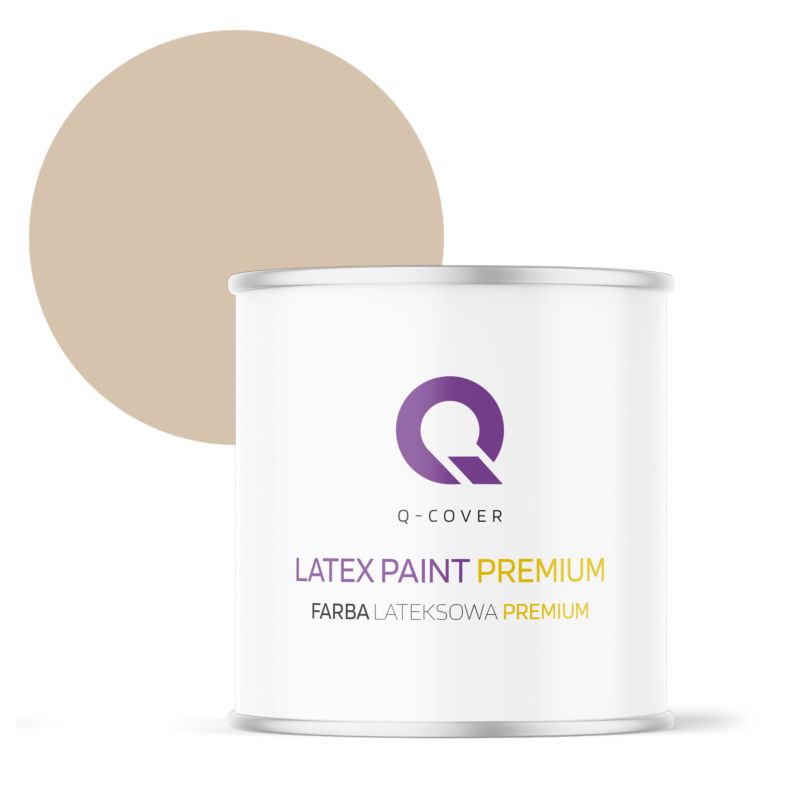 Farba Lateksowa Premium Plamoodporna do Ścian i Sufitów Q-Cover Beżowy H4155 Głęboki Mat 2L