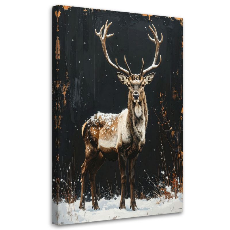 Obraz do salonu jadalni biura Feeby Renifer zima śnieg choinki 80x120cm 1szt