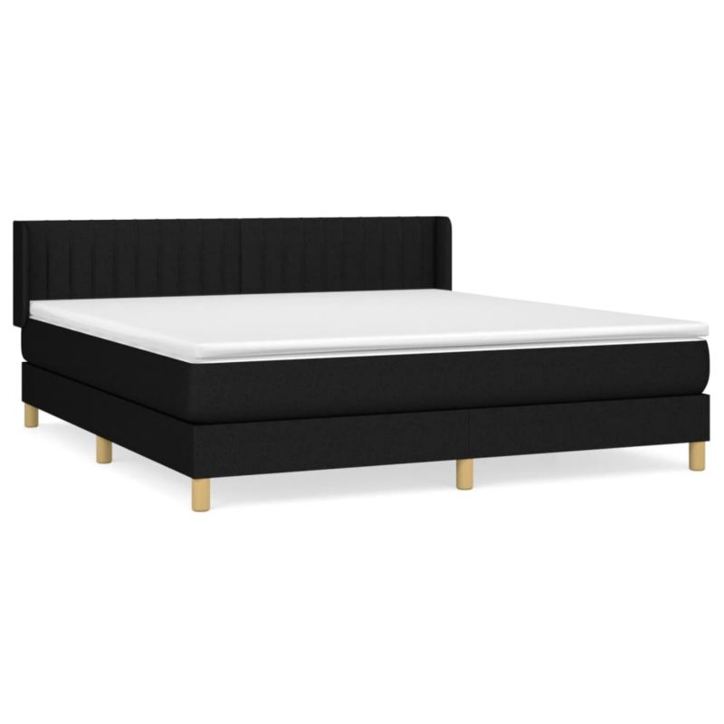 Łóżko z materacem WaszeMeble 160x200 cm Czarny tkanina WM-3130443 1 szt.