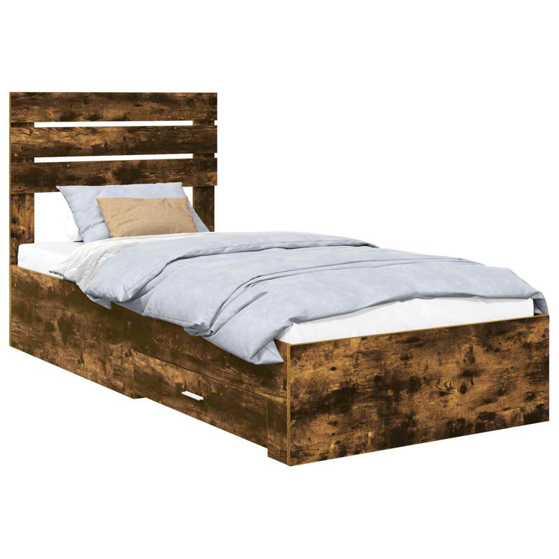 Łóżko WaszeMeble z Szufladami 75x190 cm Brązowe WM-3411702 1 szt.