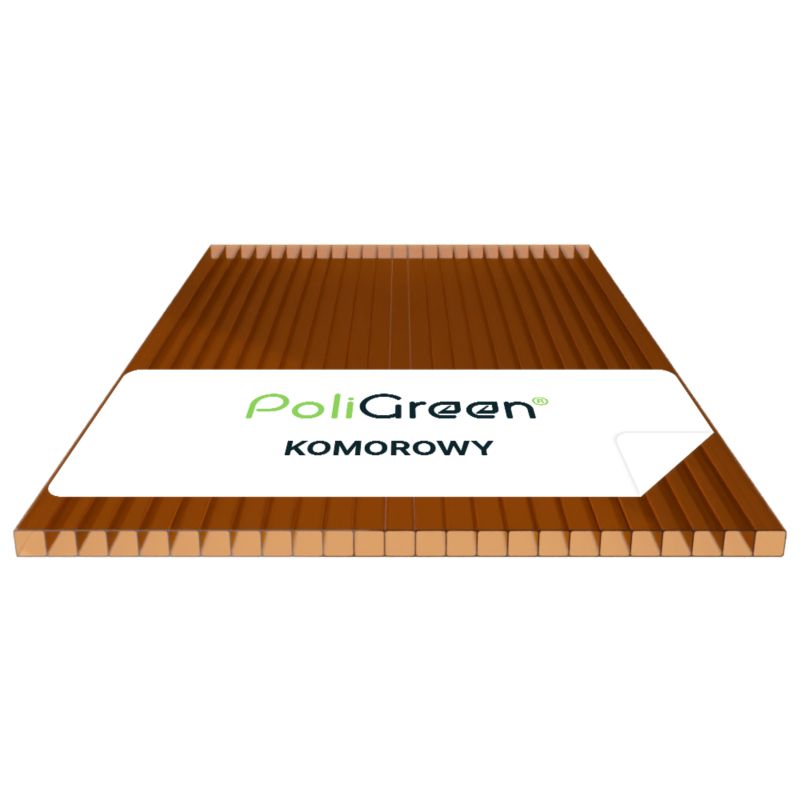 Płyta poliwęglan komorowy PoliGreen Brązowy multiwall 1200x700/10 mm - 0,84 m² - 1 szt