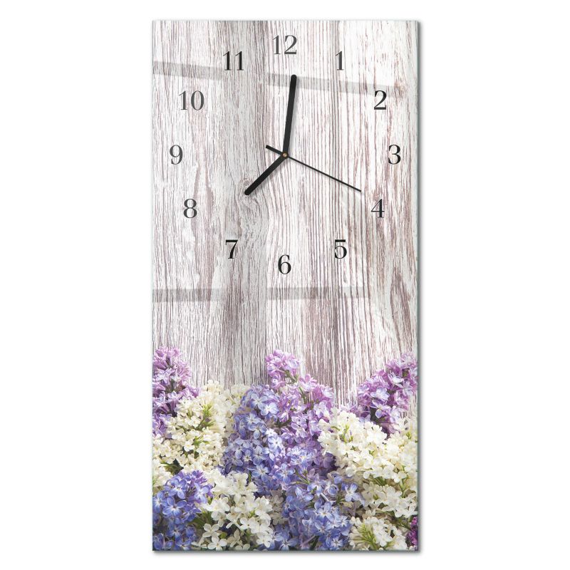 Zegar Ścienny Nowoczesny Tulup 30x60 cm z Czarnymi Wskazówkami Liliowy 1 szt.