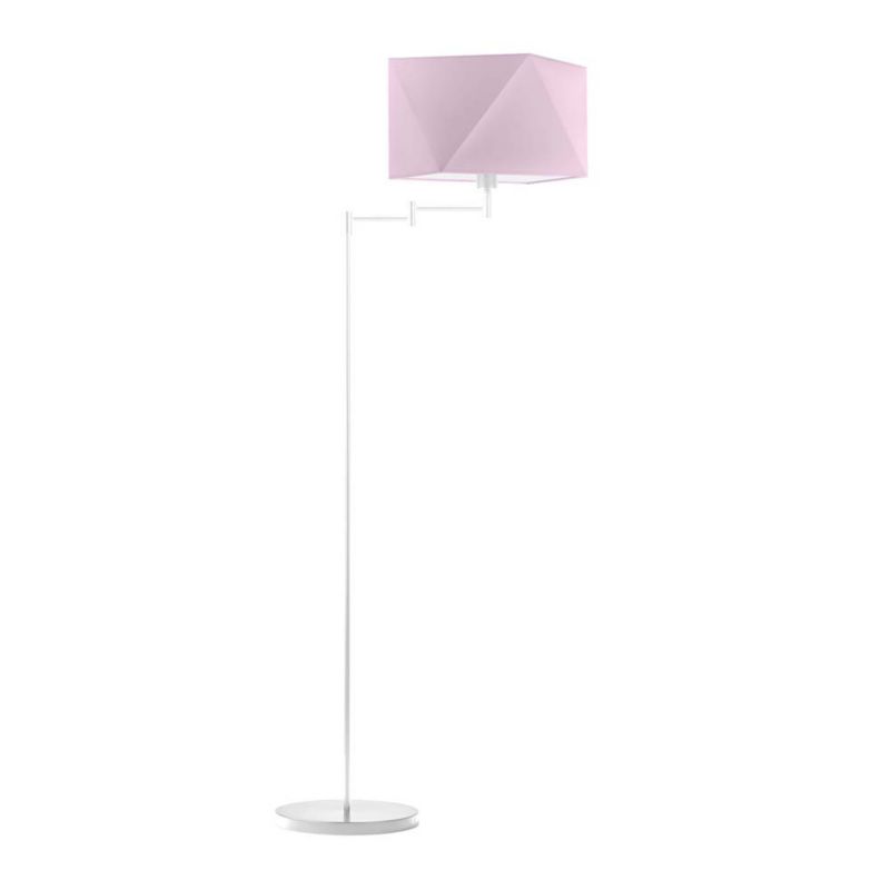 Lampa stojąca Volta Light Factory podłogowa przegubowa regulowana z abażurem jasny fiolet diament BURNE 1szt.